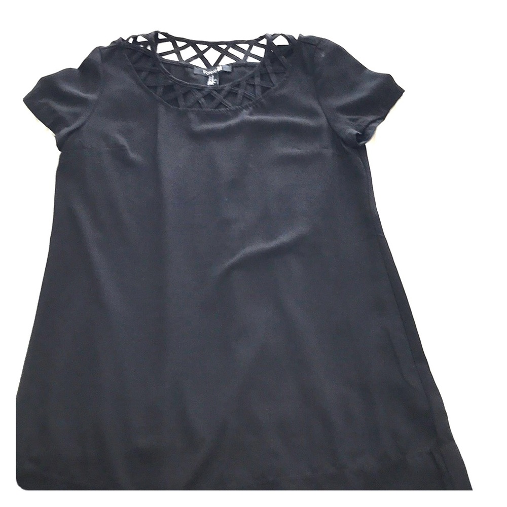 Black shift dress with detailing